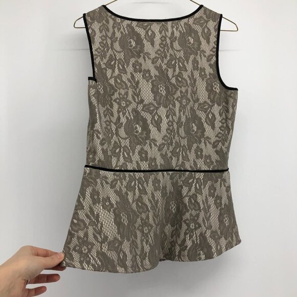 Anthropologie  Weston Wear Brown lace peplum tank top xs - Picture 3 of 14